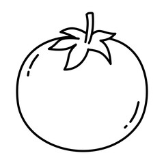 Tomato Vegetable Coloring Page Outline