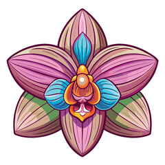 A vector art in orchid flower different style.