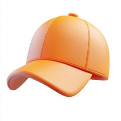 Fototapeta premium Vibrant Orange Baseball Cap: A 3D Render of a Stylish and Modern Headwear