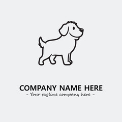 Dog illustration black and white for logo company vector image
