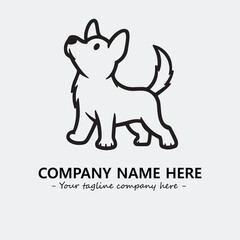 Dog illustration black and white for logo company vector image
