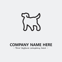 Dog illustration black and white for logo company vector image
