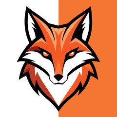 Obraz premium Fox head-logo stylized sharp lines bold colors 