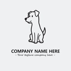 Dog illustration black and white for logo company vector image
