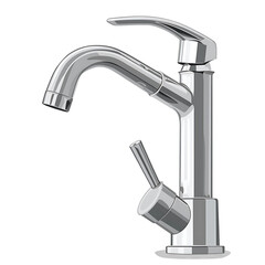 Elegant Chrome Tap: A close-up view of a modern chrome tap, with sleek lines and a polished finish, suggesting modern design and functionality.
