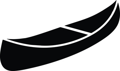 canoe black silhouette from a side view, vector illustration design