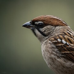 Sketch the differences between a male and female House Sparrow.