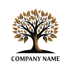 Obraz premium Golden Tree Logo