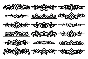 Obraz premium set of Elegant vintage ornament vector with intricate flourishes and classic baroque-style details. Perfect for invitations, labels, packaging, and decorative design projects.