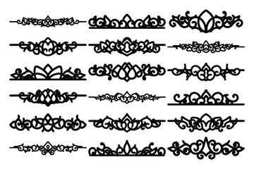 Obraz premium set of Elegant vintage ornament vector with intricate flourishes and classic baroque-style details. Perfect for invitations, labels, packaging, and decorative design projects.
