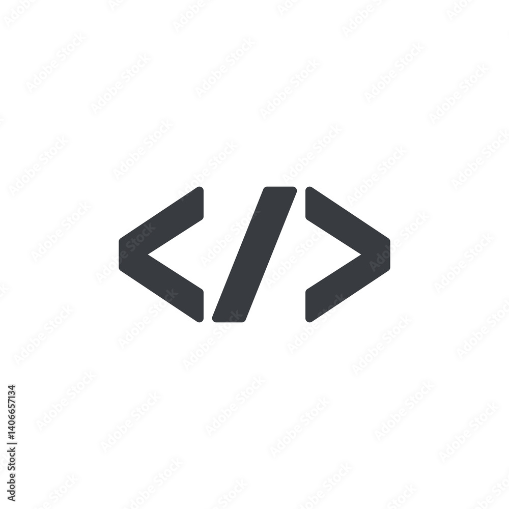 Poster coding symbol vector icon