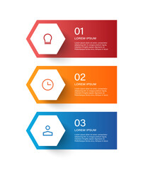 Vertical Infographic design template with 3 steps or options