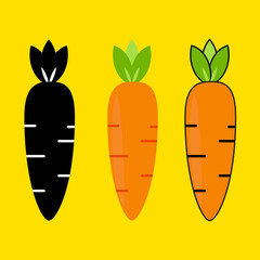 carrot vector with three colors