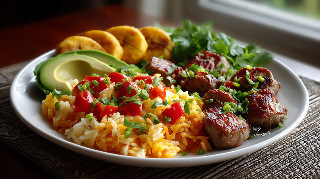 puerto rican arroz gandules photo