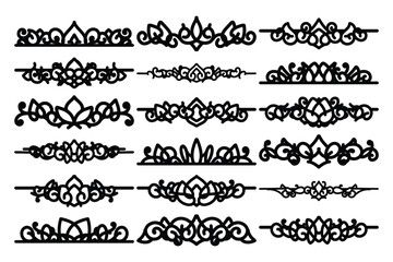 set of Elegant vintage ornament vector with intricate flourishes and classic baroque-style details. Perfect for invitations, labels, packaging, and decorative design projects.
