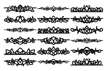 set of Elegant vintage ornament vector with intricate flourishes and classic baroque-style details. Perfect for invitations, labels, packaging, and decorative design projects.