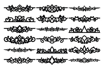 set of Elegant vintage ornament vector with intricate flourishes and classic baroque-style details. Perfect for invitations, labels, packaging, and decorative design projects.