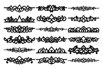 set of Elegant vintage ornament vector with intricate flourishes and classic baroque-style details. Perfect for invitations, labels, packaging, and decorative design projects.