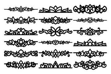 set of Elegant vintage ornament vector with intricate flourishes and classic baroque-style details. Perfect for invitations, labels, packaging, and decorative design projects.