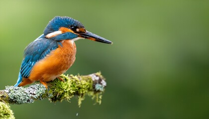 Obraz premium Vibrant Kingfisher Perched