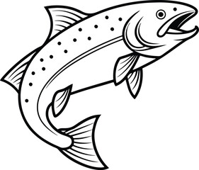 Fototapeta premium bass fish vector isolated on white background.