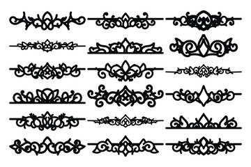 set of Elegant vintage ornament vector with intricate flourishes and classic baroque-style details. Perfect for invitations, labels, packaging, and decorative design projects.