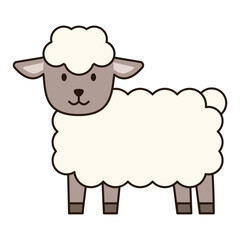 SHEEP cute animal illustration farm domesticated pet doodle kawaii drawing Japanese style kiddy smile happy playful decorative element object isolated