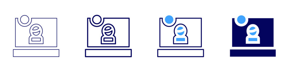 Laptop adapter icon in 4 different styles. Thin Line, Line, Bold Line, Duotone. Duotone style. Editable stroke