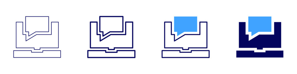 Fototapeta premium Laptop button icon in 4 different styles. Thin Line, Line, Bold Line, Duotone. Duotone style. Editable stroke