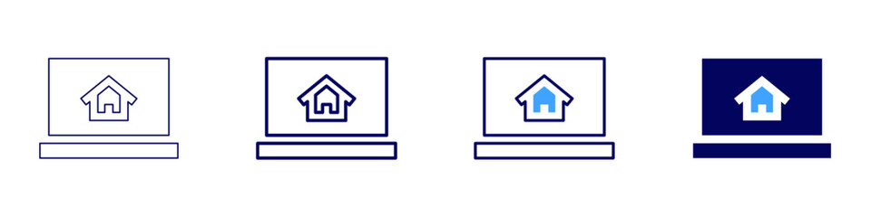 Laptop converter icon in 4 different styles. Thin Line, Line, Bold Line, Duotone. Duotone style. Editable stroke