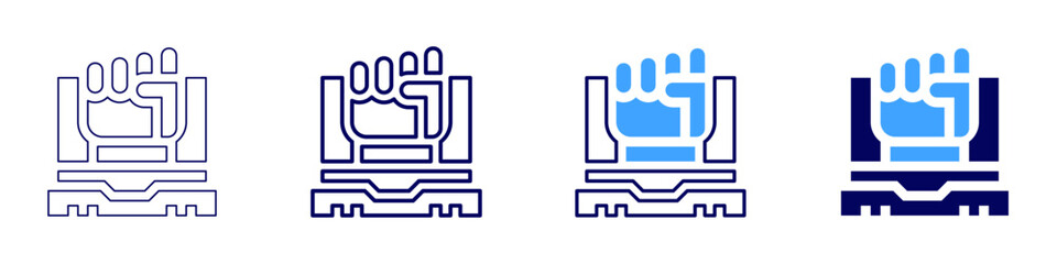Laptop credentials icon in 4 different styles. Thin Line, Line, Bold Line, Duotone. Duotone style. Editable stroke