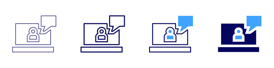 Laptop dealflow icon in 4 different styles. Thin Line, Line, Bold Line, Duotone. Duotone style. Editable stroke