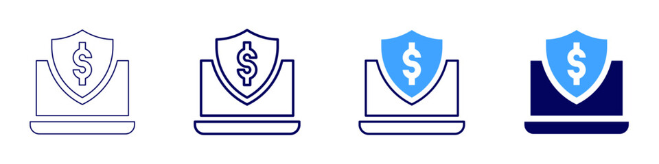 Laptop exhibitions​ icon in 4 different styles. Thin Line, Line, Bold Line, Duotone. Duotone style. Editable stroke