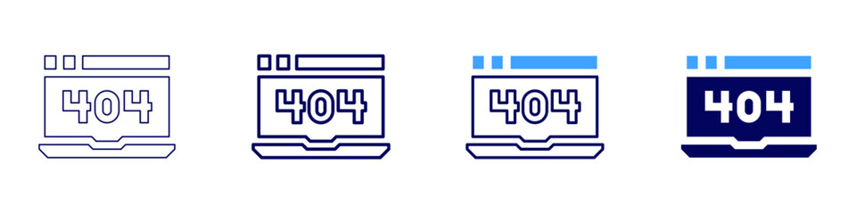 Laptop glasspad icon in 4 different styles. Thin Line, Line, Bold Line, Duotone. Duotone style. Editable stroke