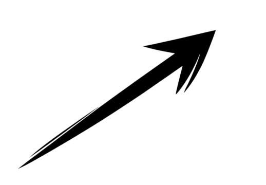 A simple arrow pointing upward, a vector graphic on a transparent background png 