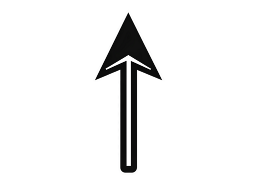  A simple arrow pointing upward, a vector graphic on a transparent background png
