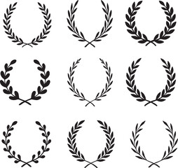 Obraz premium Set of laurel wreath logo icon