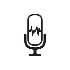 microphone icon on metal internet button