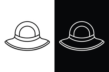Sunhat icon vector on White Background ,Vector Art Illustration on white background.