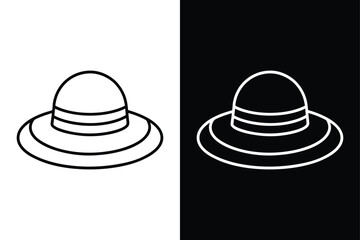 Sunhat icon vector on White Background ,Vector Art Illustration on white background.