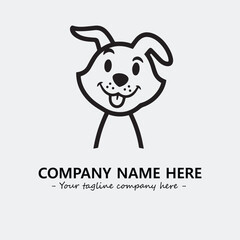 Dog illustration black and white for logo company vector image
