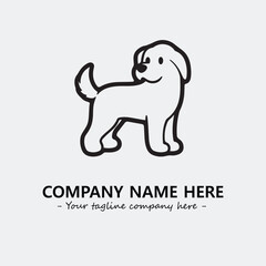 Dog illustration black and white for logo company vector image
