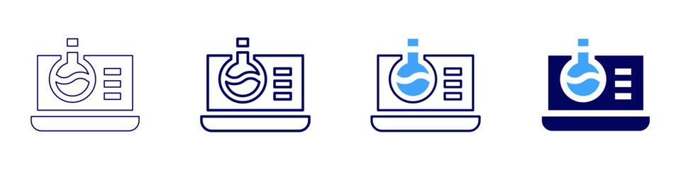 Laptop receiver icon in 4 different styles. Thin Line, Line, Bold Line, Duotone. Duotone style. Editable stroke