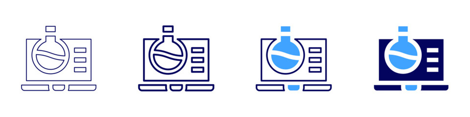 Laptop recovery​ icon in 4 different styles. Thin Line, Line, Bold Line, Duotone. Duotone style. Editable stroke