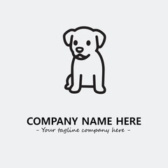 Dog illustration black and white for logo company vector image
