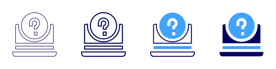 Laptop skinning icon in 4 different styles. Thin Line, Line, Bold Line, Duotone. Duotone style. Editable stroke