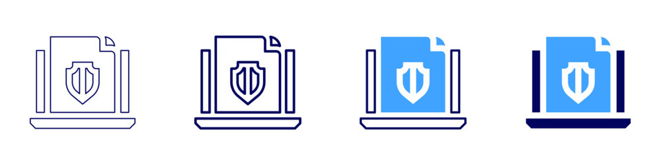 Laptop stack icon in 4 different styles. Thin Line, Line, Bold Line, Duotone. Duotone style. Editable stroke