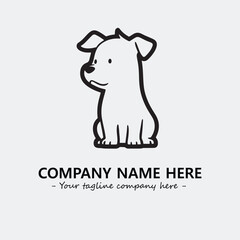 Dog illustration black and white for logo company vector image
