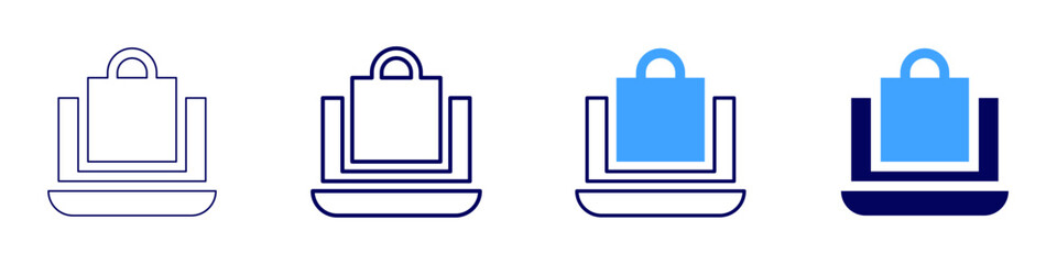 Laptop syllabus icon in 4 different styles. Thin Line, Line, Bold Line, Duotone. Duotone style. Editable stroke