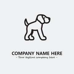 Dog illustration black and white for logo company vector image
